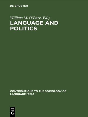cover image of Language and Politics